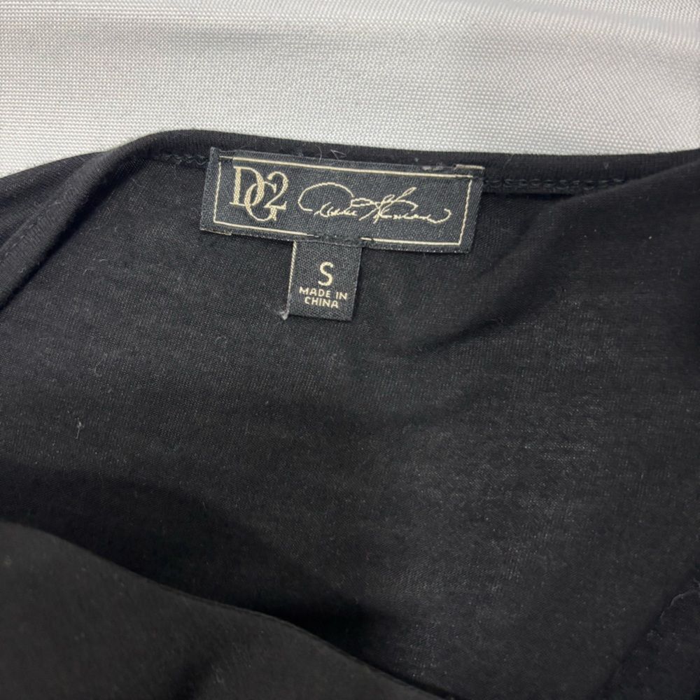 ‼️5/$25‼️ DG2 by Diane Gilman Women's Top Blouse Pullover Double Layered Black - Picture 7 of 8